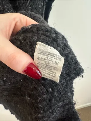 Free People Charcoal Nubby Knit Women's Sweater V-Neck Size Small Women's thumbnail 4