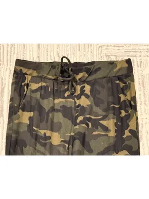 NEW May Pink women's small green/black camo joggers thumbnail 4