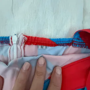SHEIN Bright Blue and Red Cross-Back Maxi Dress thumbnail 3