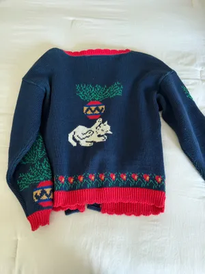 Vintage cat Christmas sweater thumbnail 4