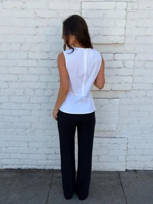 Vtg White cotton blouse with peplum detail Size M #peplum #workwear #officesiren thumbnail 4