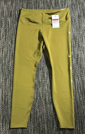 Nike NEW Dri-Fit Mid Rise 7/8 Length Leggings Olive thumbnail 1