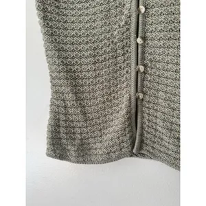 House Of Harlow 1960 Sage Green Crochet Knit Button Front Sweater Vest Small thumbnail 4