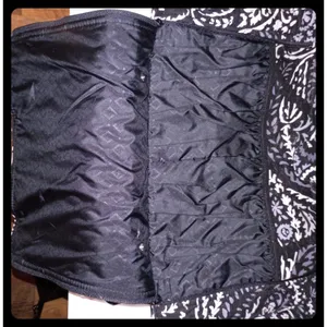 Vera Bradley Diaper Bag Women Large Black White Paisley Quilted Tote thumbnail 5