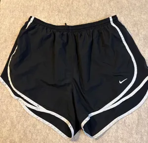 Nike Dri-FIT Tempo Running Shorts Black White Mesh Trim 716453-010 Womens Large thumbnail 1