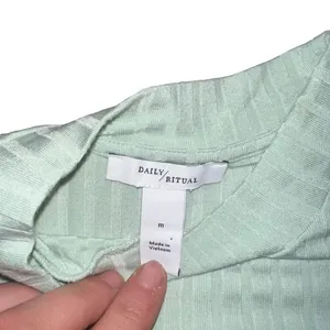 Daily /‎ Ritual Seafoam Green Ribbed Long Sleeve Top Size Medium thumbnail 3