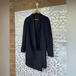 AllSaints Verne Draped Blazer Dress - Avant Garde Asymmetric - Black EU 36 thumbnail 3