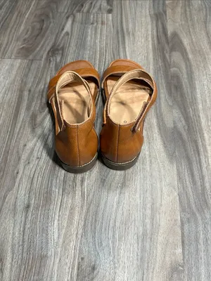 BRIOSO Tan Leather Ankle-Strap Comfort Sandals thumbnail 6