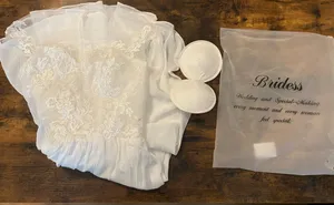Bridess White Bride Wedding Dress Lace Split Long Floral Formal Gown + Cups NEW thumbnail 3