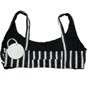 Tori Praver‎ Deja Striped Bikini Top Medium Black White thumbnail 6
