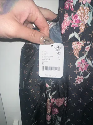 NWT FREE PEOPLE Floral Mini Slip With Lace Trim $98 MSRP thumbnail 6