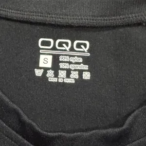 OQQ Black Ruched Short Sleeve Shirt Women’s Small thumbnail 2