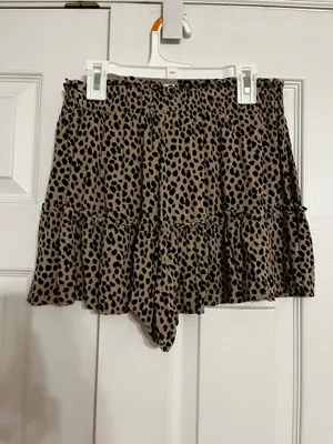 Vanilla Star Jeans Leopard Print Skort thumbnail 5