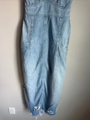 Free People We The Free Wonderland Denim Maxi Dress Small thumbnail 8
