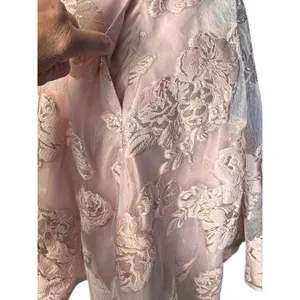 Windsor Heather Floral Burnout Organza Party‎ Dress Pink Rose Gold HOCO Coquette thumbnail 7