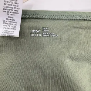 Aerie Cheeky Bikini Bottom Low Cut‎ Olive Army Green Size XXL Vacation Beach NEW thumbnail 3