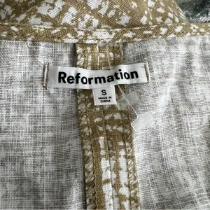 Reformation Olive Sleeveless Linen Crop Top In Size Small thumbnail 5