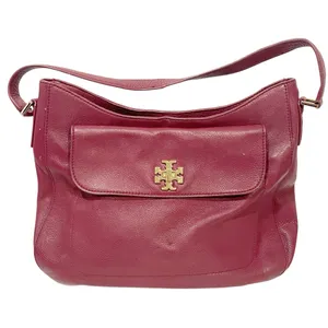Tory Burch‎ Burgundy Mercer Slouchy Leather Hobo Bag thumbnail 1
