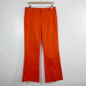 Gap Perfect Khaki Pants Womens 04R Lava Orange Flare Stretch‎ Chino Retro Bright thumbnail 3