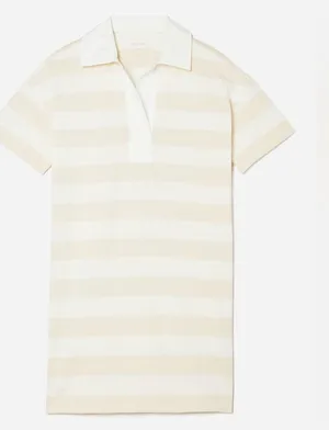 Everlane Organic Cotton Polo Dress Cashew/White Stripe Short Sleeve S NWT thumbnail 4