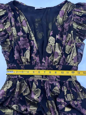 Ulla Johnson Nerissa Dress Black Floral High-Low Ruffle Midi Dress thumbnail 7
