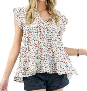 Entro Floral Babydoll Blouse thumbnail 1