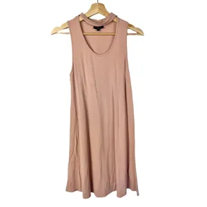 Topshop Light Dusty Pink‎ Choker Sleeveless Swing T-Shirt Dress 4 thumbnail 3