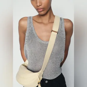 Zara Cream Crossbody Purse‎ Bag Gold Bohemian thumbnail 4