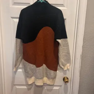 Blu Pepper Sweater Dress Small‎ Knit Long Sleeve Pullover Mock Neck Color Block thumbnail 5