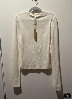 NWT Skims COTTON JERSEY LONG SLEEVE T-SHIRT Marble XS thumbnail 2