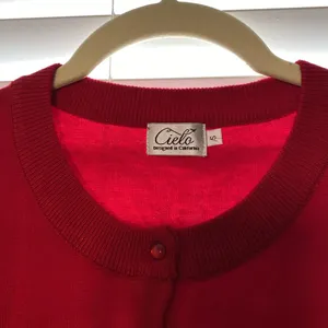 Cielo Jeans USA RED Ribbed Crewneck Button Down Classic Small Sweater Cardi thumbnail 6