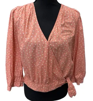 Madewell Wrap Top‎ in Scattered Star Peach Boho Women size Large thumbnail 1