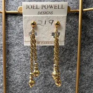 Vintage Joel Powell Designs Clip Earrings Gold thumbnail 2
