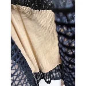 Lulus L Lenaya Strapless Dress‎ Black Crochet Handkerchief Hem Mesh Overlay NEW thumbnail 8
