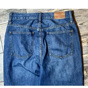 Madewell Rigid Demi-Boot Crop Jeans Size 29 High Rise Raw Hem‎ Wide Leg Denim thumbnail 10