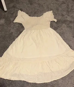 Amazon Flowy Creme Dress thumbnail 3