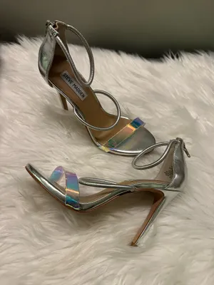 Holographic Iridescent Steve Madden Silver Heel thumbnail 3
