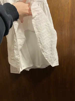 Francesca's White Ruffle Mini Dress With Bows thumbnail 5