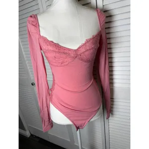 Free People -Suddenly fine bodysuit in Glowing Mauve Size Small NWT thumbnail 13