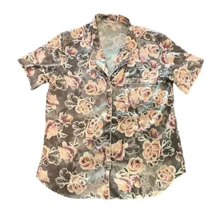 Victoria’s Secret Women’s Large Satin‎ Floral Button-up Short Sleeve Pajama Top thumbnail 1