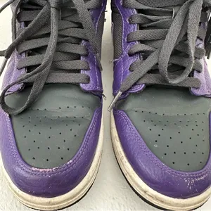 Nike Air Jordan 1 Mid Purple Black Elephant Swoosh Women’s 7.5 thumbnail 4