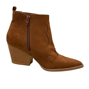 Kaari Blue Western Ankle Booties Brown Suede Boho Pointed‎ Toe Women 7M thumbnail 2