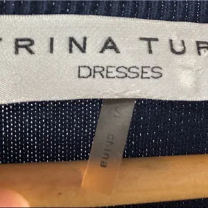 Trina Turk Lucia Long‎ Sleeve Fit and Flare Sweater Dress in Navy Size Small thumbnail 5