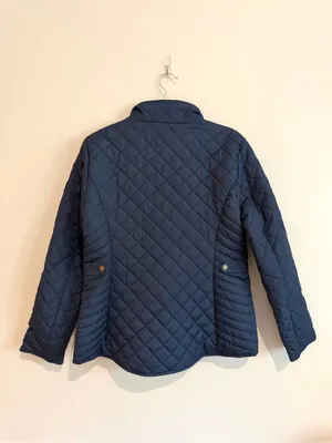 Tommy Hilfiger Navy Quilted Zip Front Jacket Preppy Size Medium thumbnail 8