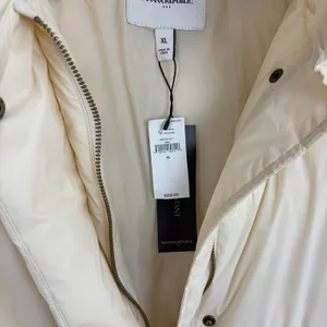 Banana Republic Factory Water Resistant Puffer Jacket Long Cream Parka Size XL thumbnail 10