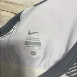 Nike Swimsuit One Piece Gray Black Striped Women's Size XL Swimming Bathing Suit thumbnail 3