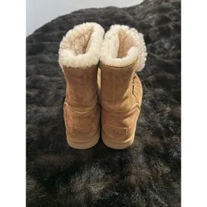 UGG Mini Florence Side Zip Womens Boots Chestnut Suede Sheepskin 8 thumbnail 5