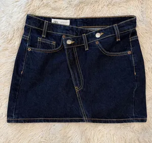 Zara Dark blue Denim Mini Skirt thumbnail 1