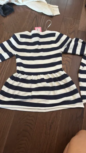 Edikted Top Long Sleeve White and Blue Stripped thumbnail 3