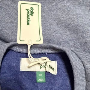 Daily Practice by Anthropologie Side Tie Sweatshirt Dress Blue Gray XXS NEW thumbnail 5